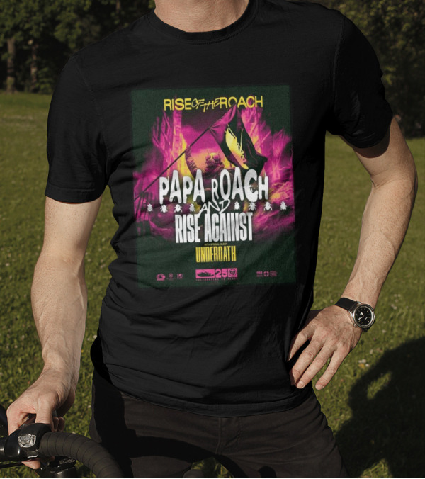 Papa Roach And Rise Against Rise Of The Roach Tour 2025 With Underoath Special Guest T-Shirt