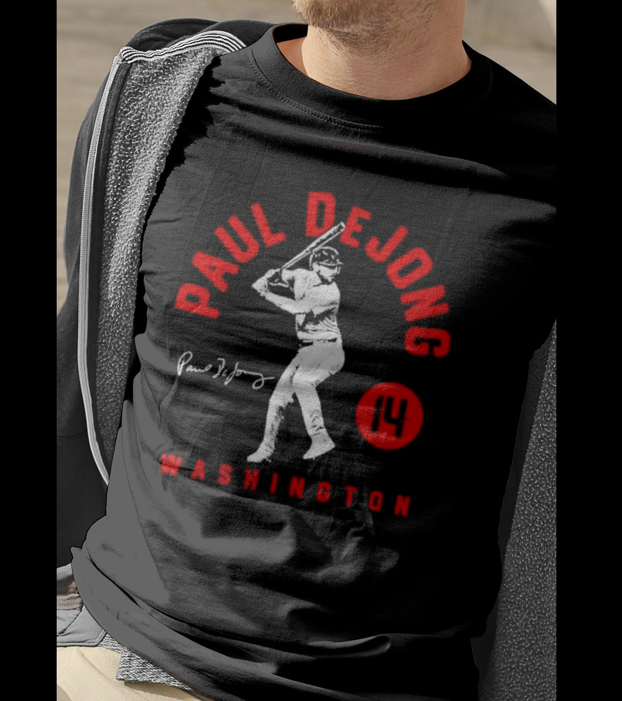 Paul DeJong Washington Nationals Signature Cartoon Number 14 T-Shirt