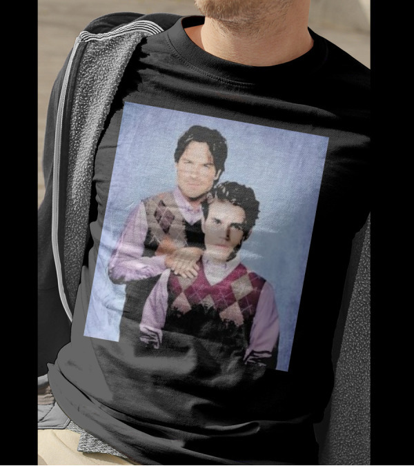 Paul Wesley Ian Somerhalder Argyle Sweater Parody T-Shirt