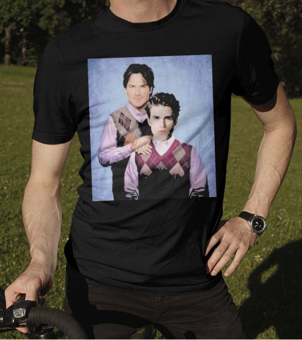 Paul Wesley Ian Somerhalder Argyle Sweater Parody T-Shirt