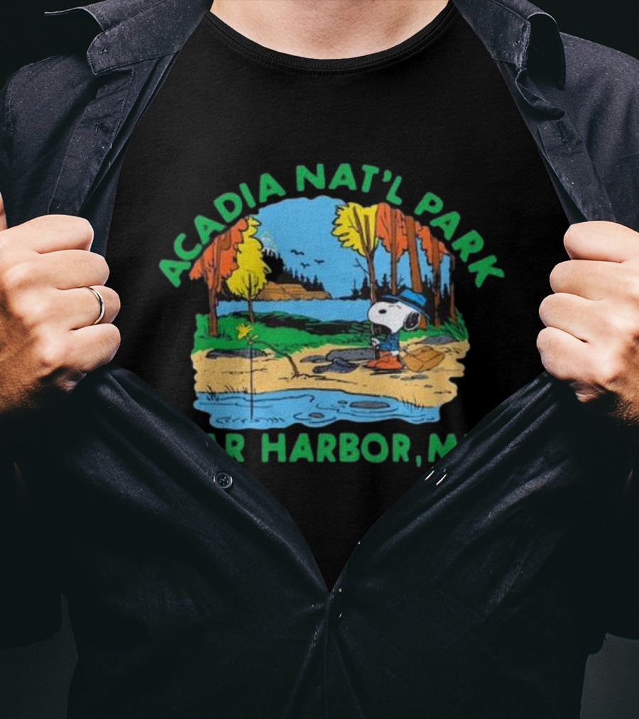 Peanuts Snoopy Acadia Nat'l Park Bar Harbor ME T-Shirt