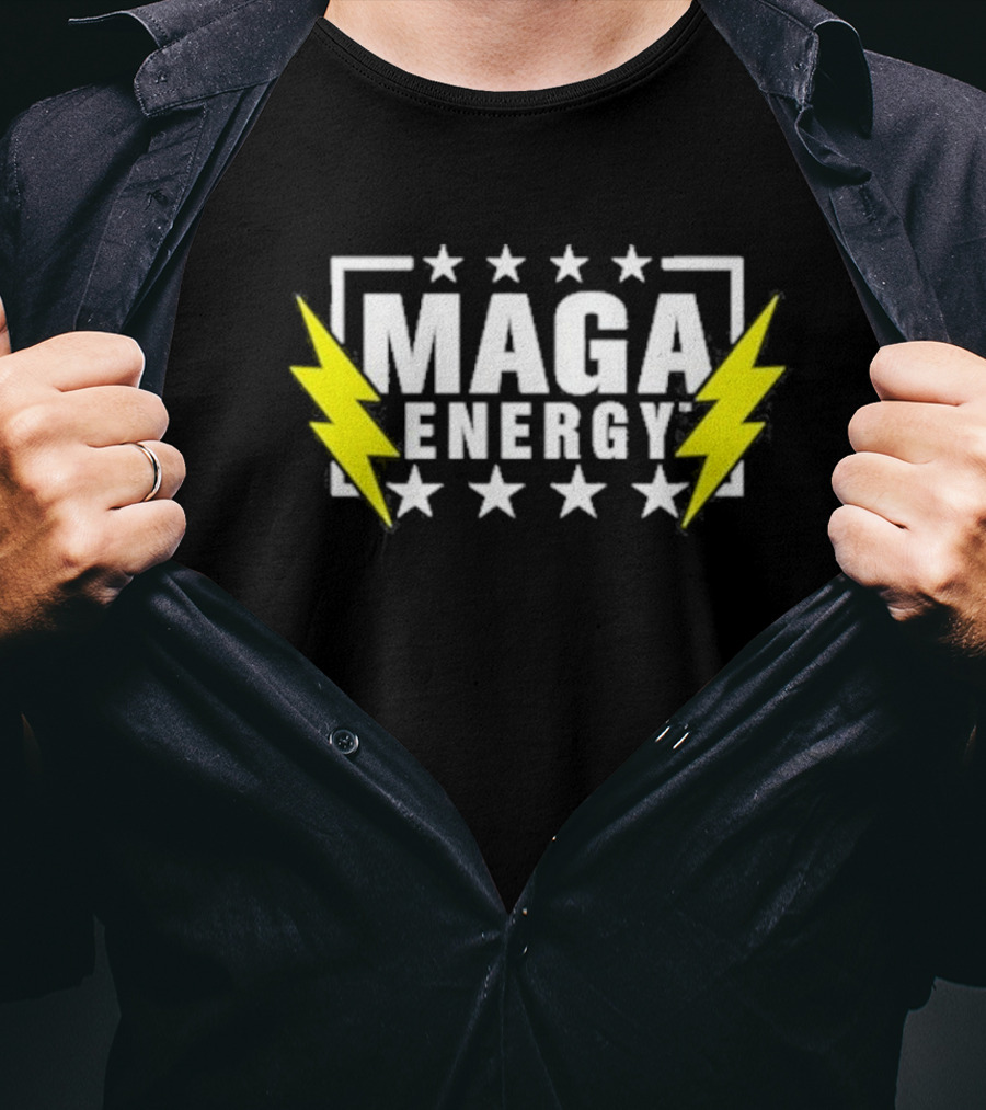 MAGA Energy Lightning Bolt Star Pattern T-Shirt