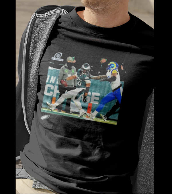 Philadelphia Eagles NFL Playoffs Divisional Round Action Scene With Saquon Barkley And Opponent T-Shirt