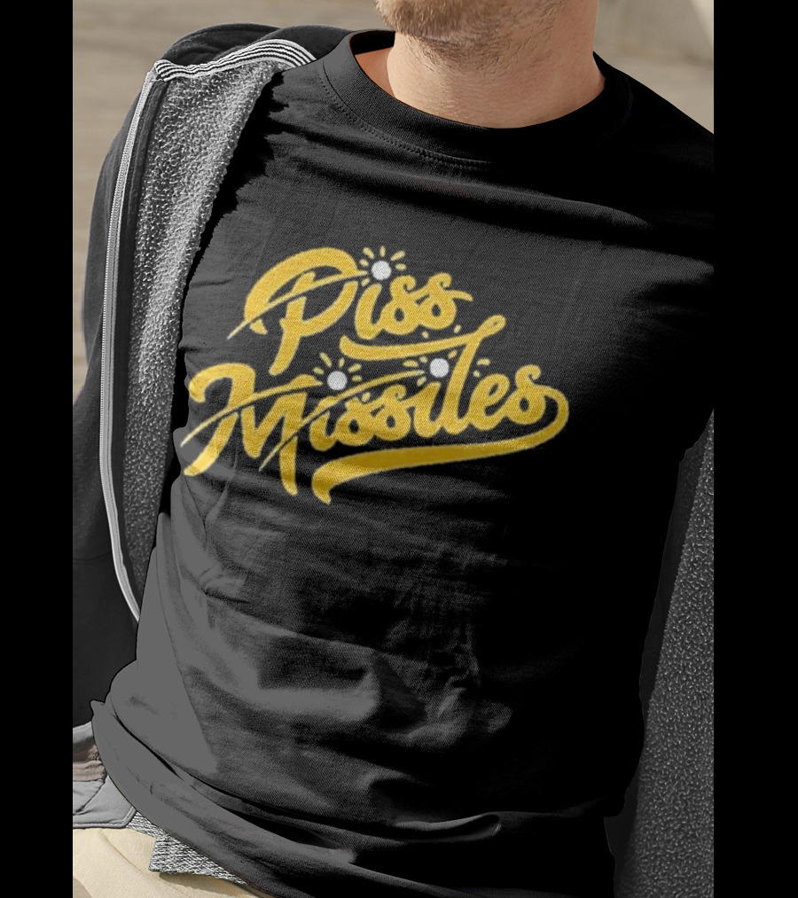 Piss Missiles Baseball Text Style With Splash Effects T-Shirt