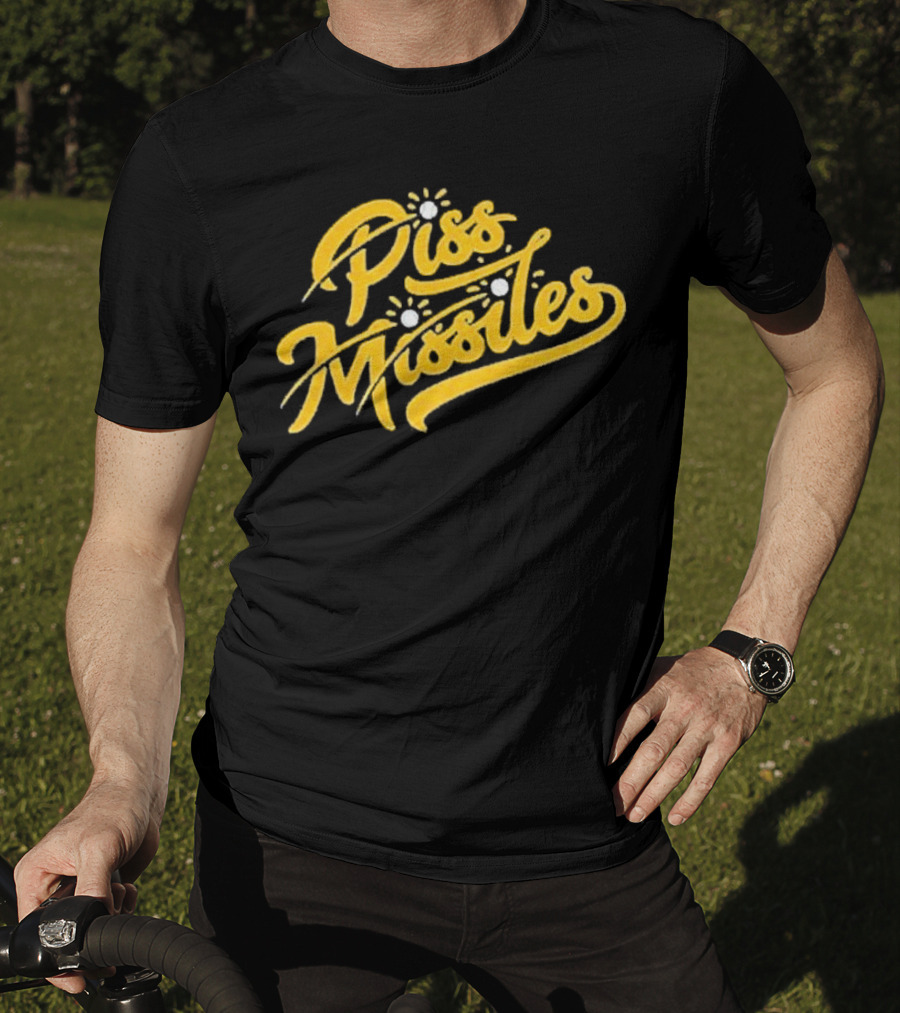 Piss Missiles Baseball Text Style With Splash Effects T-Shirt