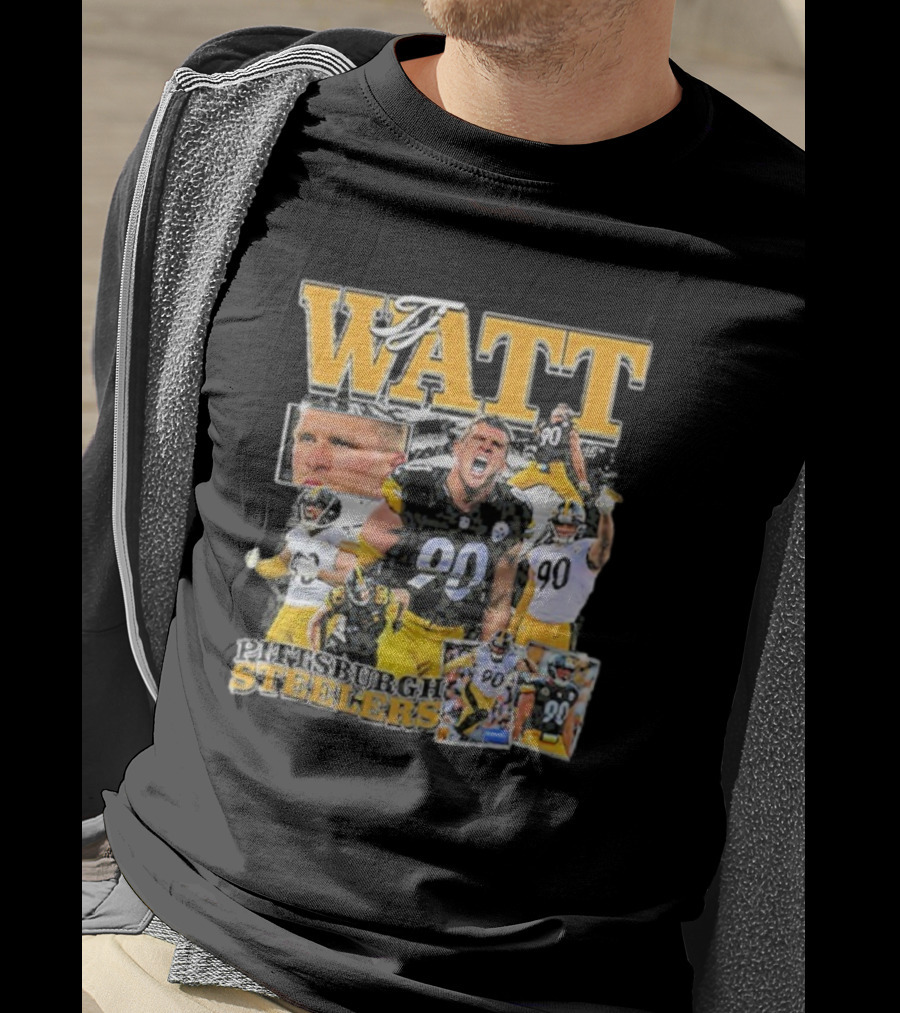 Pittsburgh Steelers TJ Watt 90 Collage T-Shirt