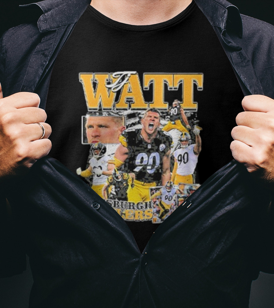 Pittsburgh Steelers TJ Watt 90 Collage T-Shirt