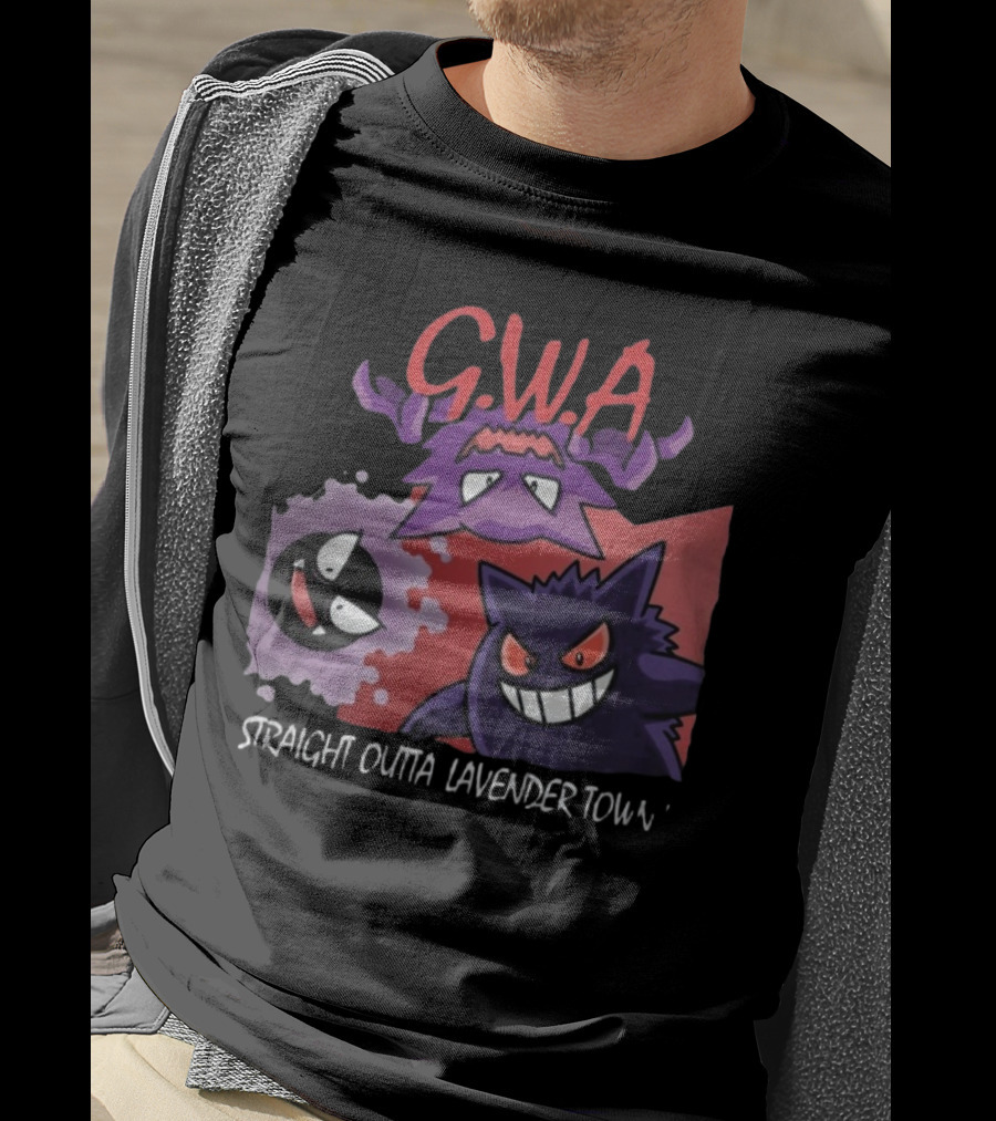 G.W.A Straight Outta Lavender Town Gengar Haunter Gastly T-Shirt