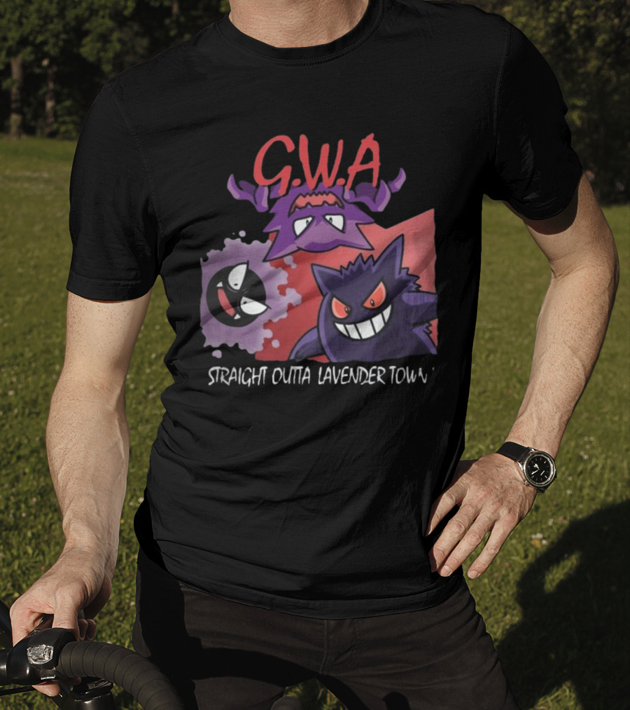 G.W.A Straight Outta Lavender Town Gengar Haunter Gastly T-Shirt