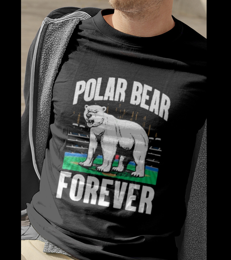 Polar Bear Forever Baseball Stadium Scene T-Shirt