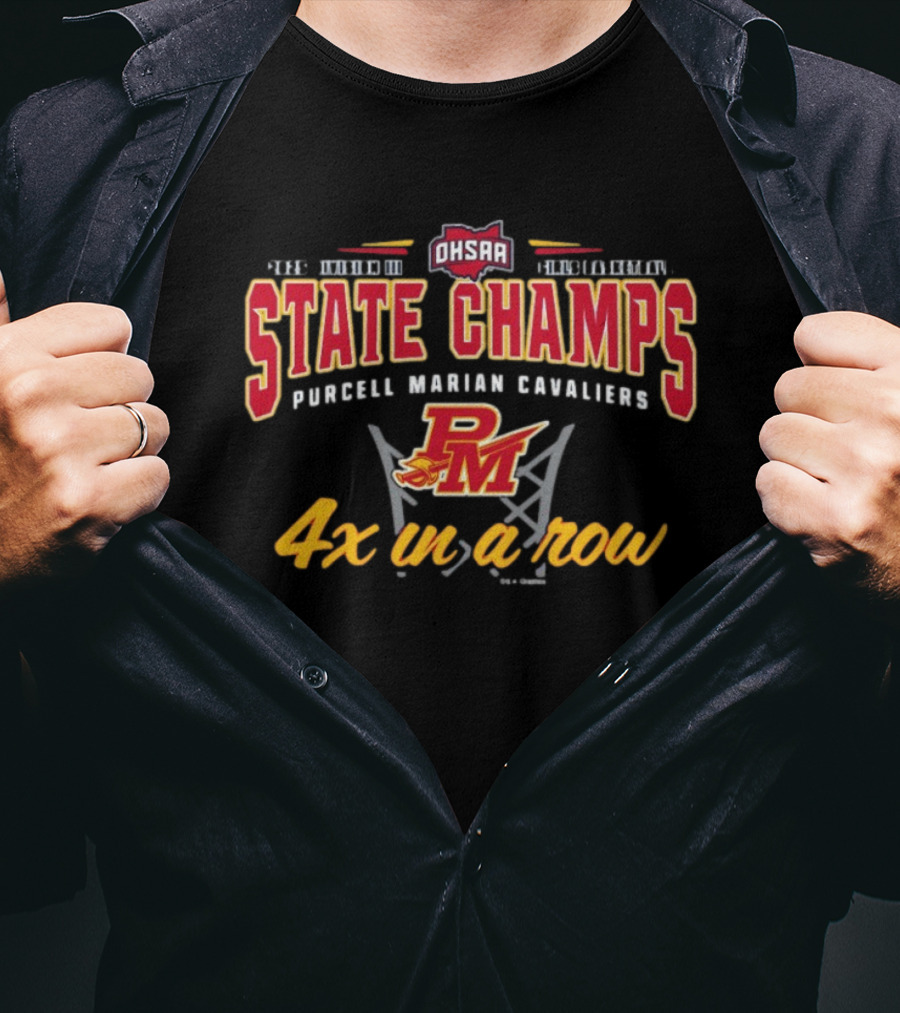 Purcell Marian Cavaliers 2025 OHSAA State Champs Girls Basketball 4x In A Row T-Shirt