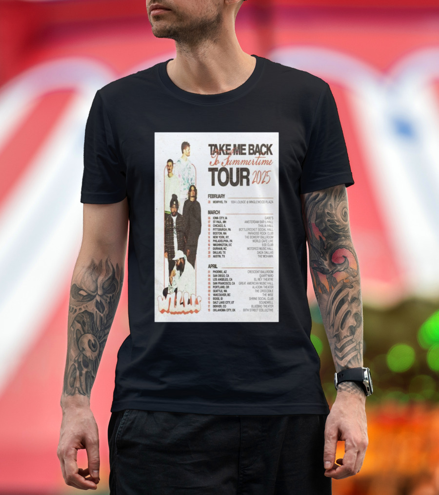Take Me Back To Summertime Tour 2025 February 28 Memphis TN 1884 Lounge Minglewood Plaza T-Shirt