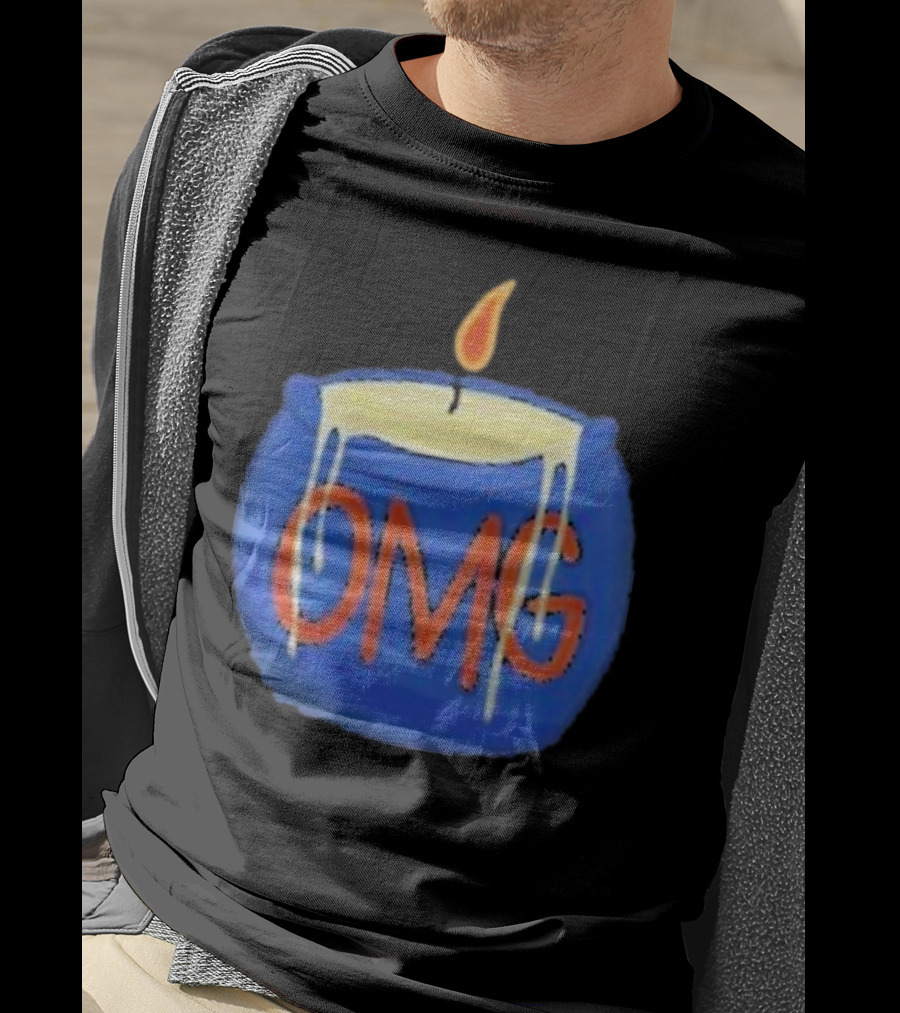 OMG Rally Candle Iconic Blue Wax Flame T-Shirt