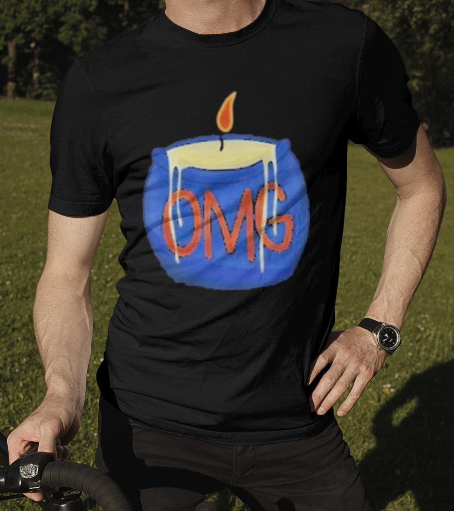 OMG Rally Candle Iconic Blue Wax Flame T-Shirt
