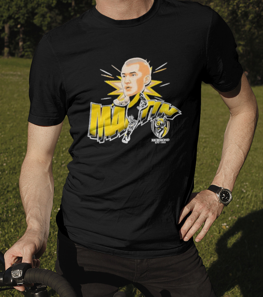 Richmond FC Dustin Martin Henrik Face With Yellow Highlights T-Shirt