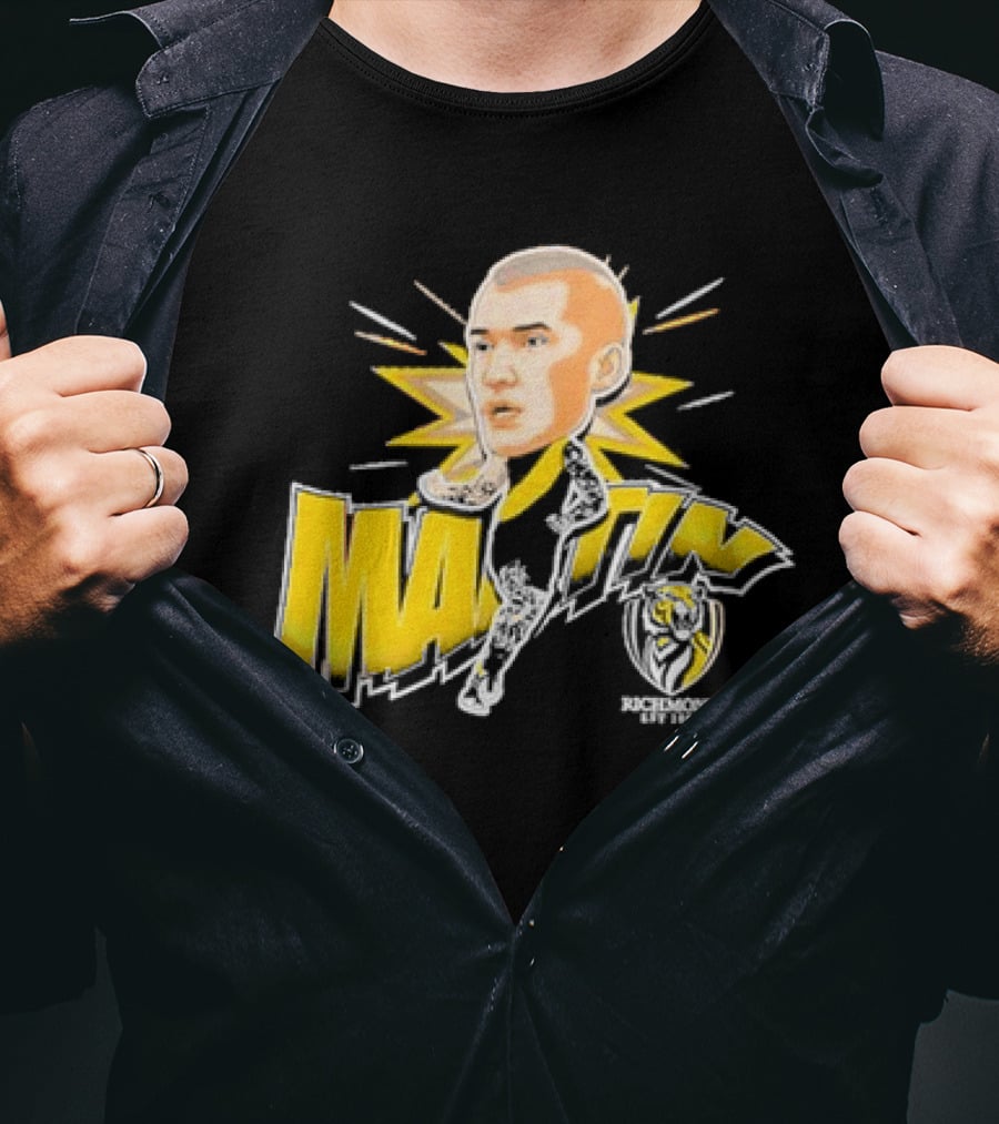 Richmond FC Dustin Martin Henrik Face With Yellow Highlights T-Shirt