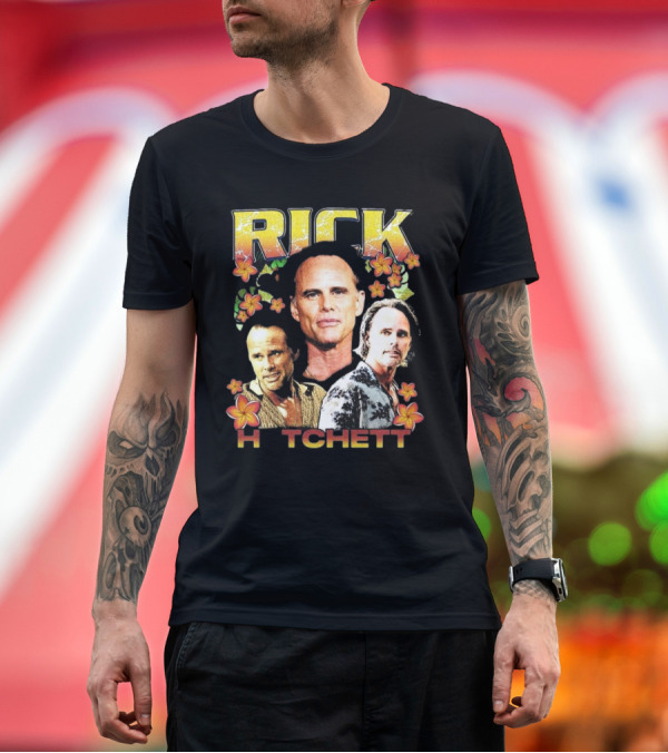 Premium T-Shirt: Rick Hatchett Retro Floral Collage Rap Style T-Shirt Rick Hatchett Retro Floral Collage Rap Style T-Shirt