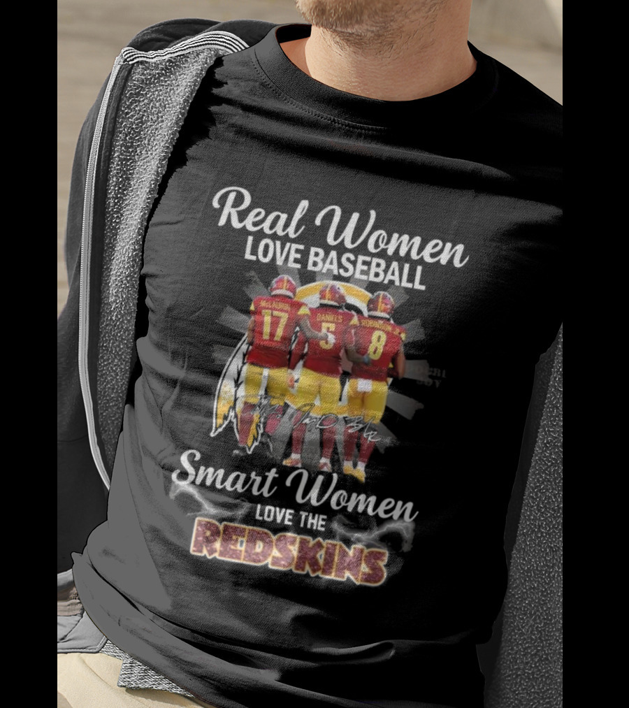 Real Women Love Baseball Smart Women Love The Redskins McLaurin Daniels Robinson Jr NFL 2025 T-Shirt