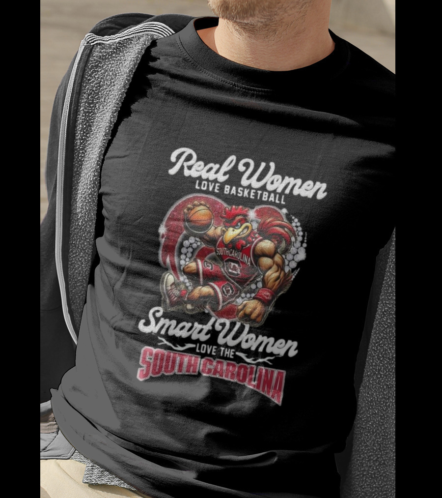 Real Women Love Basketball Smart Women Love The South Carolina Gamecocks T-Shirt