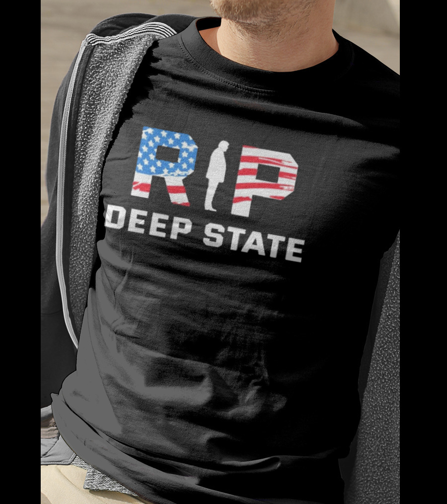 RIP Deep State American Flag Silhouette T-Shirt