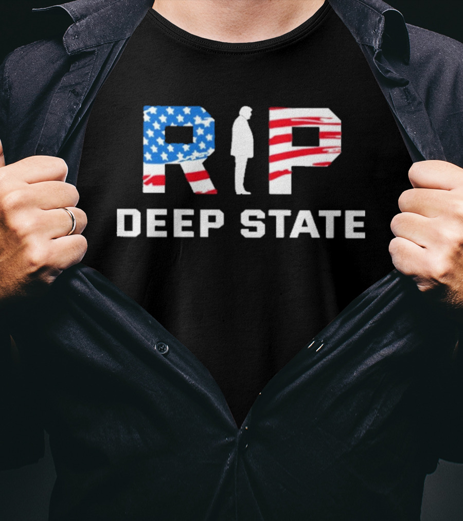 RIP Deep State American Flag Silhouette T-Shirt