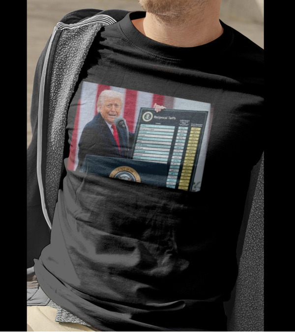 Reciprocal Tariffs Chart 2025 Trump Speech With Presidential Seal T-Shirt
