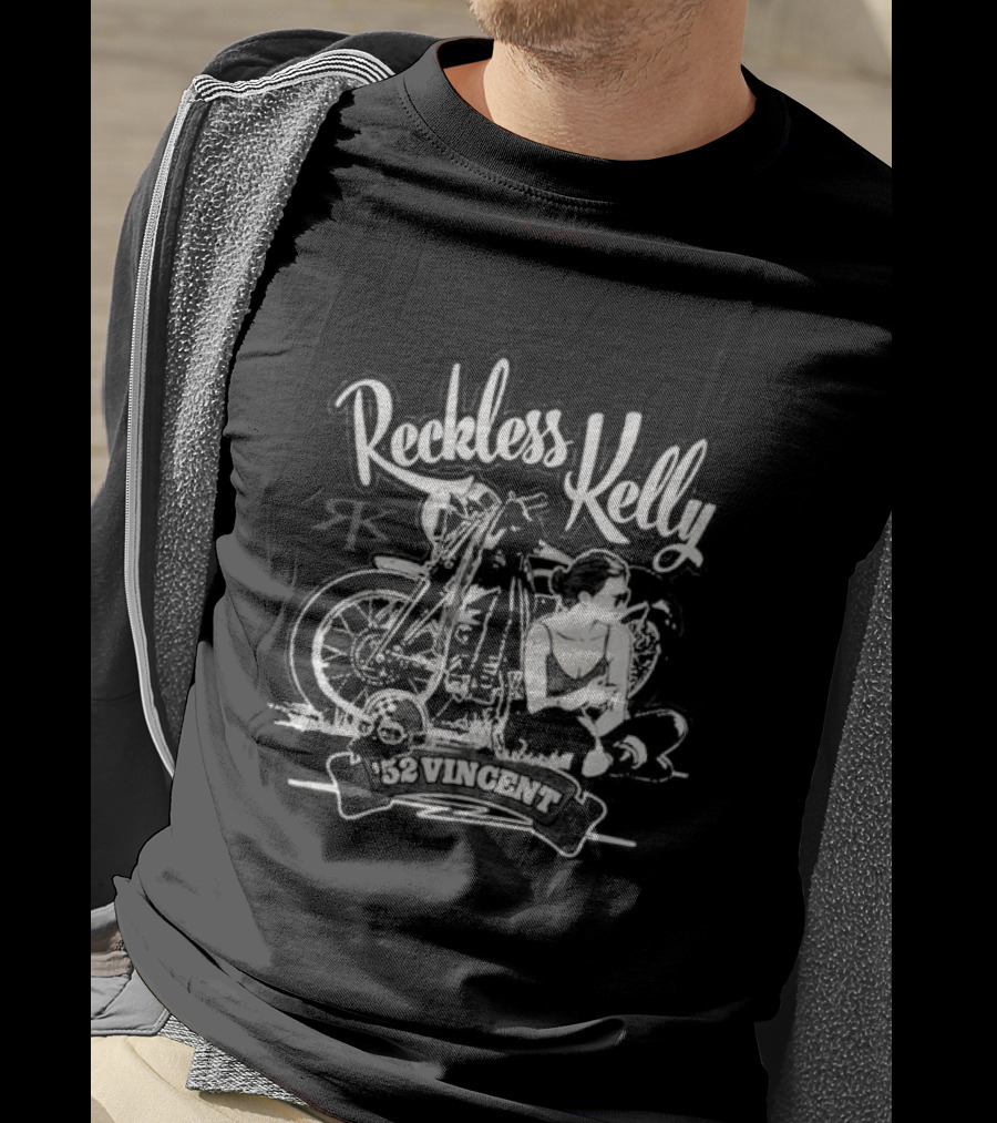 Reckless Kelly Motorcycle Texas Hunks Adventure 52 Vincent T-Shirt