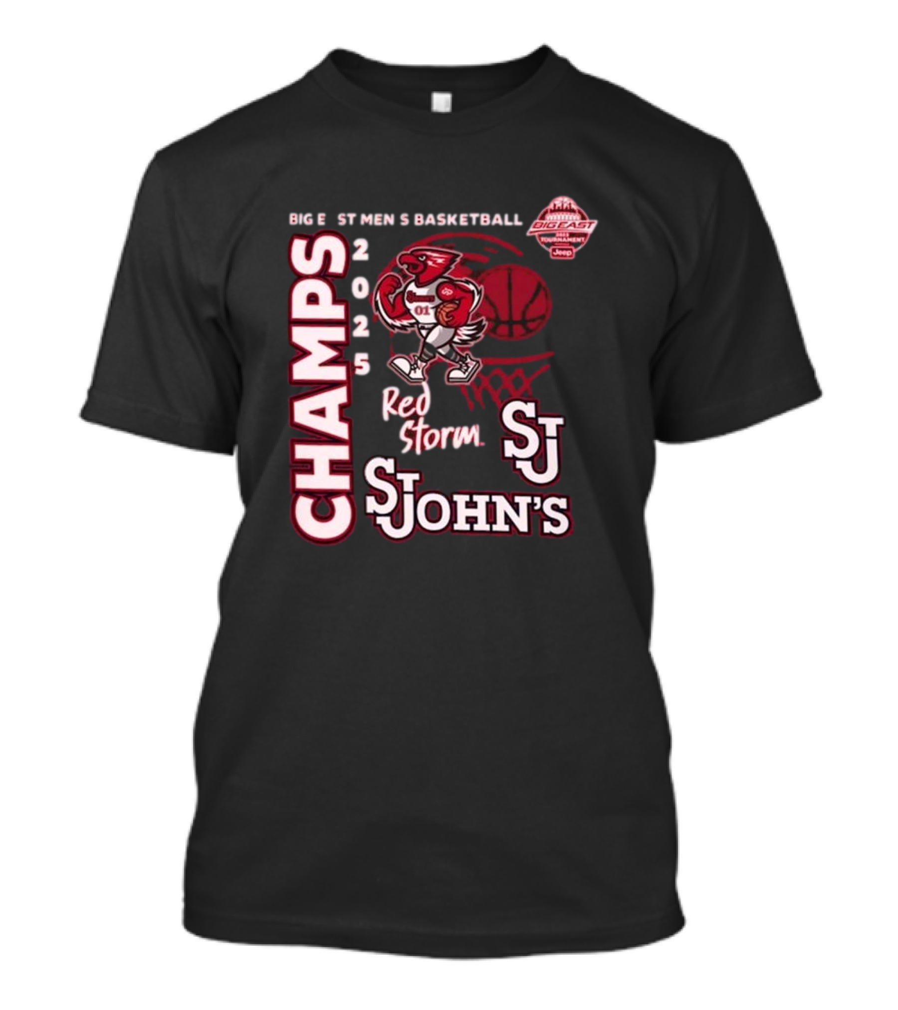 Big East Men's Basketball 2025 Champs St. John's Red Storm T-Shirt