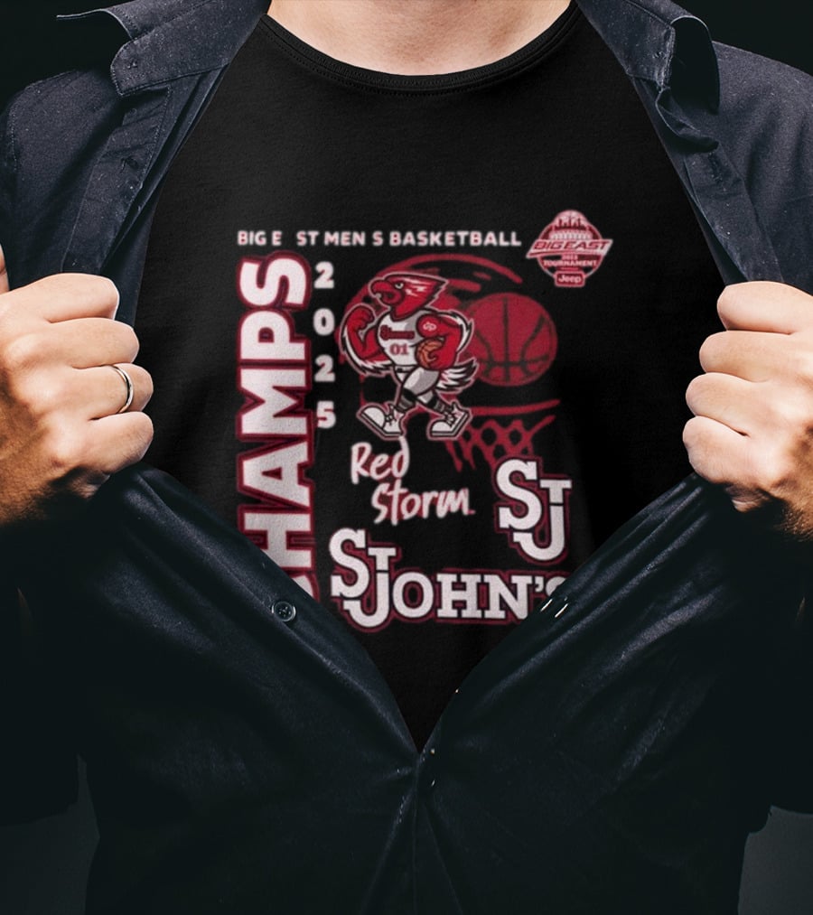 Big East Men's Basketball 2025 Champs St. John's Red Storm T-Shirt