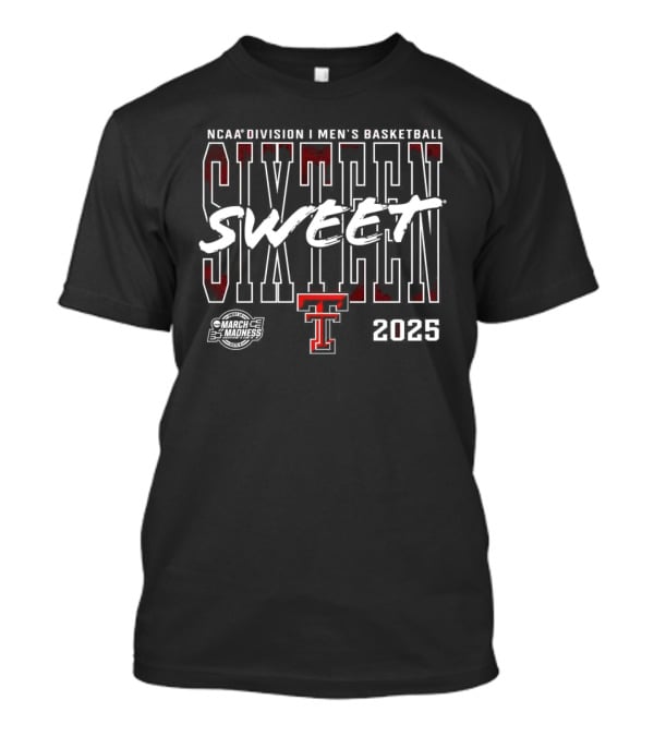 NCAA Division I Men's Basketball Sweet Sixteen 2025 Texas Tech Red Raiders March Madness T-Shirt