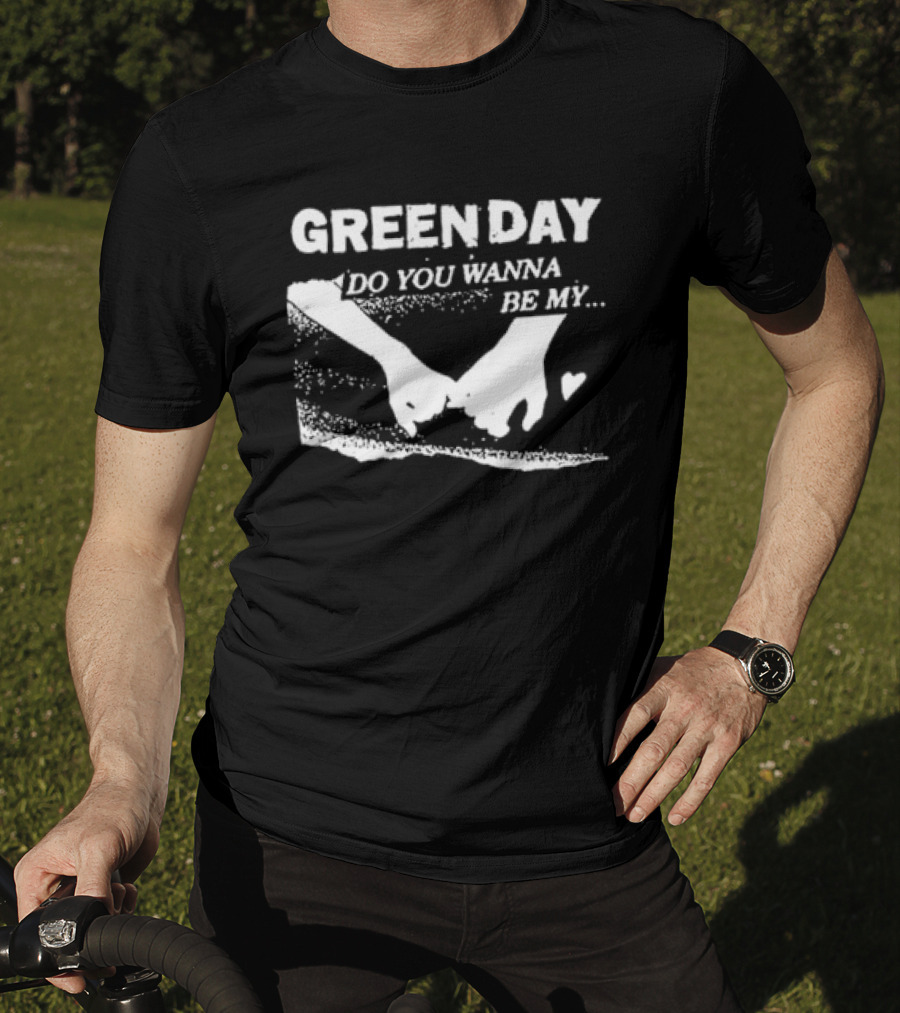 Green Day Do You Wanna Be My Valentine's Day Hand Holding Hearts T-Shirt