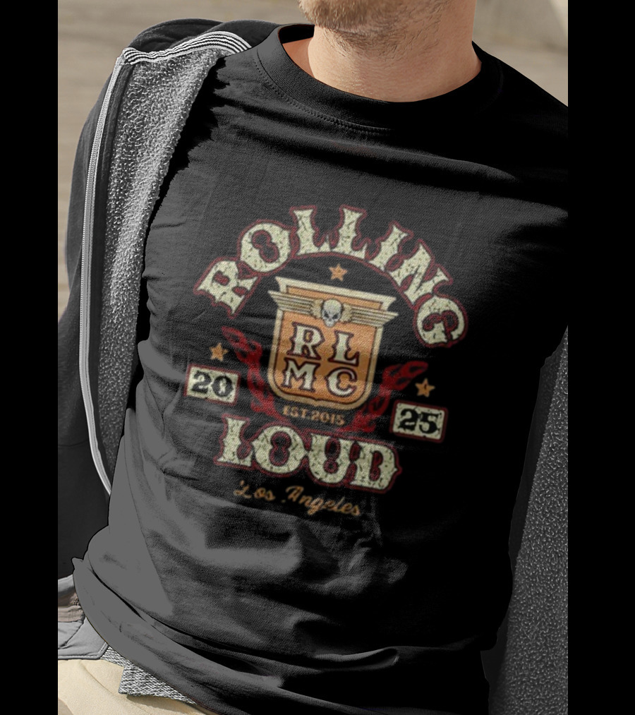Rolling Loud RLMC Los Angeles 25 Moto Crest 2015 T-Shirt