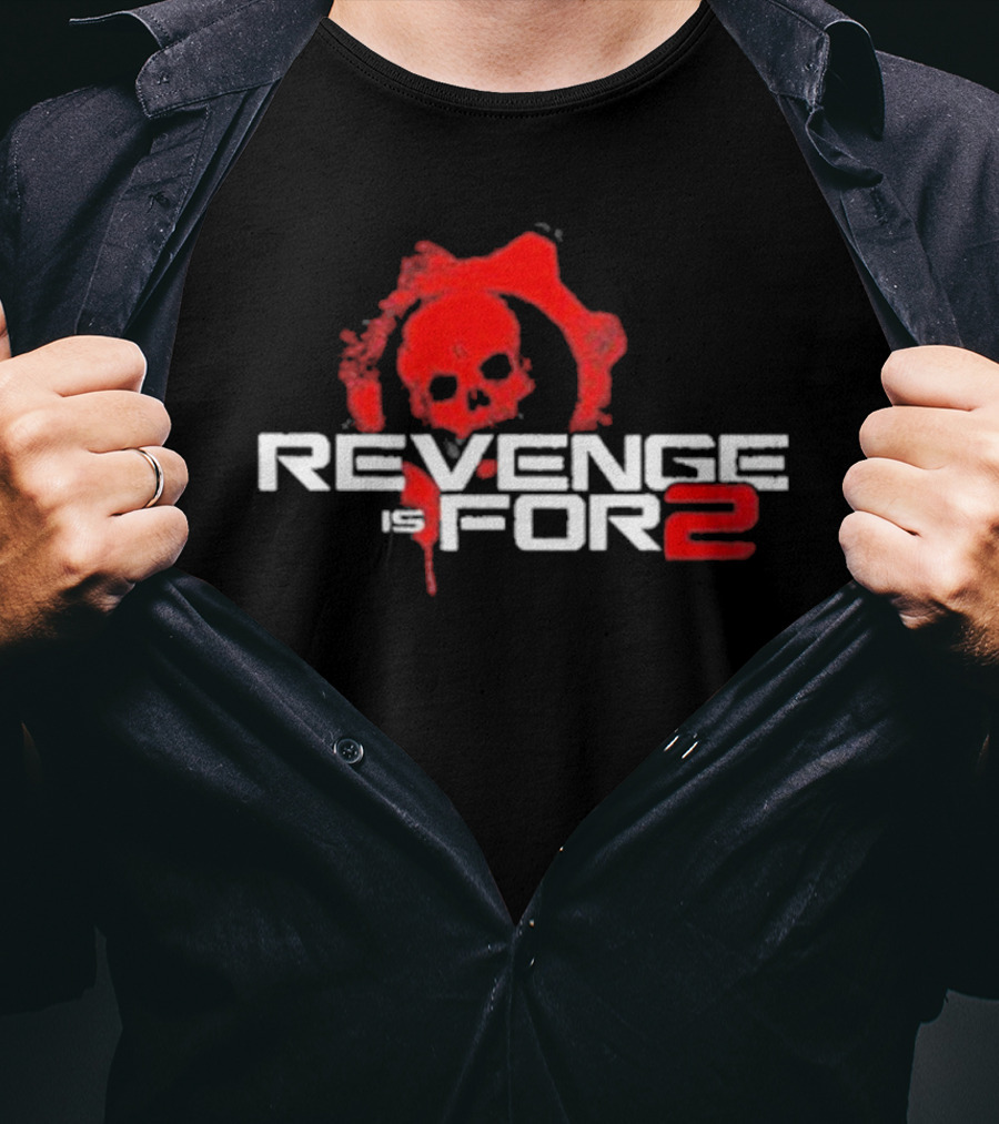 Revenge For 2 Skull Emblem Blood Splatter T-Shirt