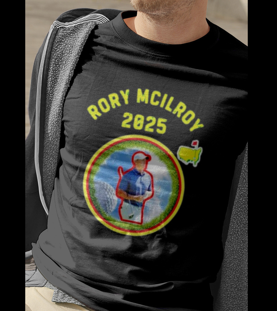Rory McIlroy 2025 Masters Tournament Vintage Golf Circle Clouds Fairway T-Shirt