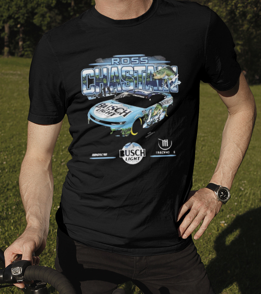 Ross Chastain Busch Light Trackhouse Racing Team Bass Car T-Shirt