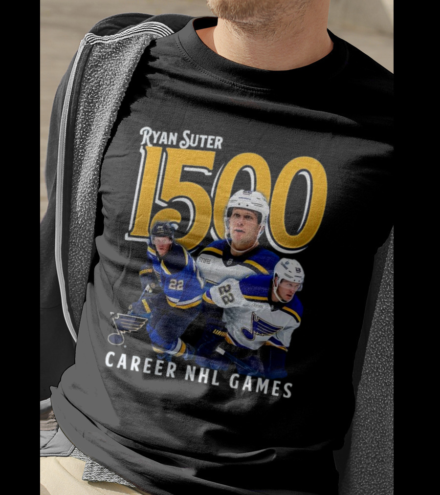 Ryan Suter St. Louis Blues 1500 Career NHL Games Celebration T-Shirt