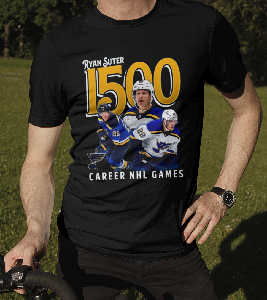 Ryan Suter St. Louis Blues 1500 Career NHL Games Celebration T-Shirt