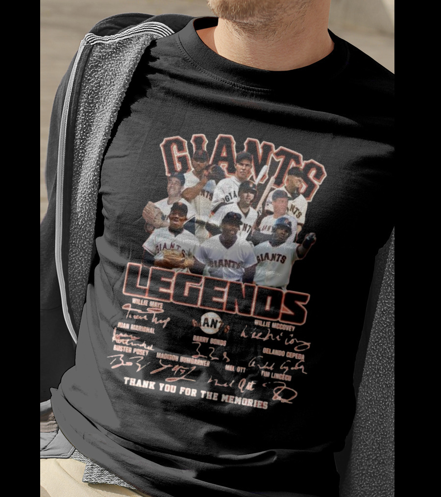 San Francisco Giants Legends Thank You For The Memories Signatures 2025 T-Shirt