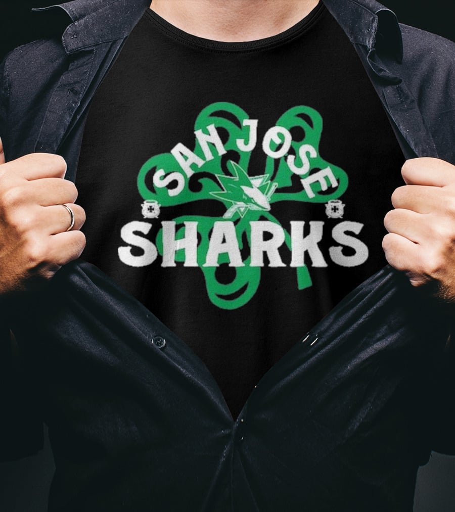 San Jose Sharks St. Patrick's Day Shamrock T-Shirt