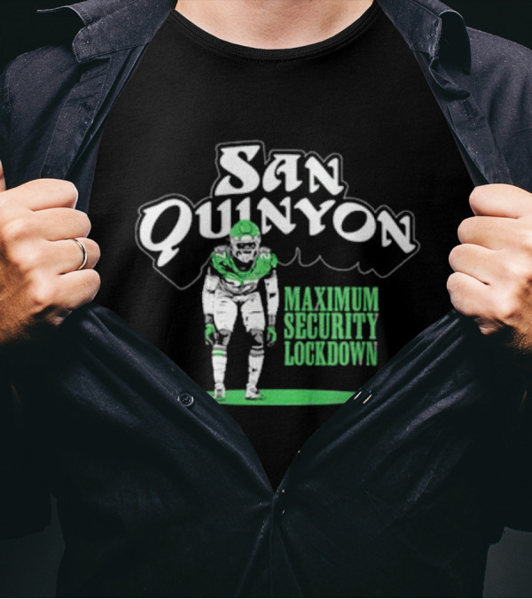 San Quinyon Maximum Security Lockdown Football Player T-Shirt