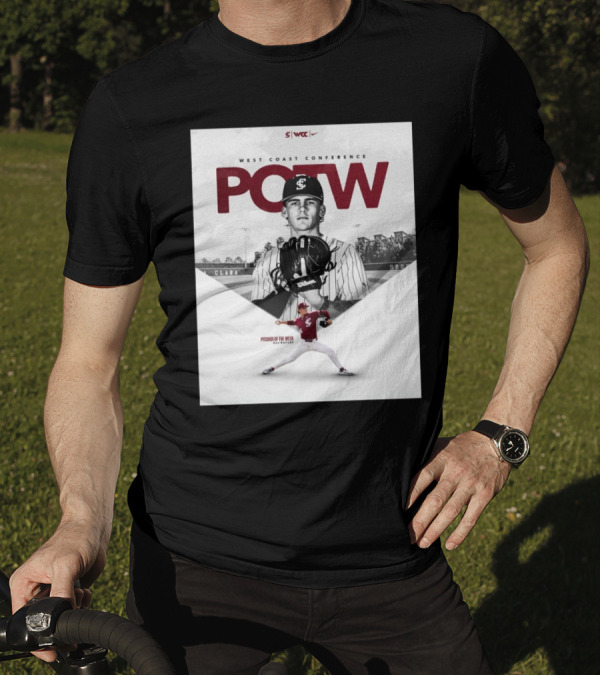 West Coast Conference POTW Max Bayles Pitcher Of The Week Santa Clara Broncos T-Shirt