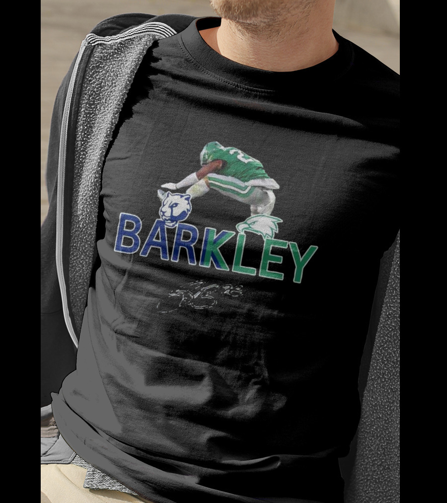 Saquon Barkley Penn State Eagles Hurdle Signature Jump T-Shirt