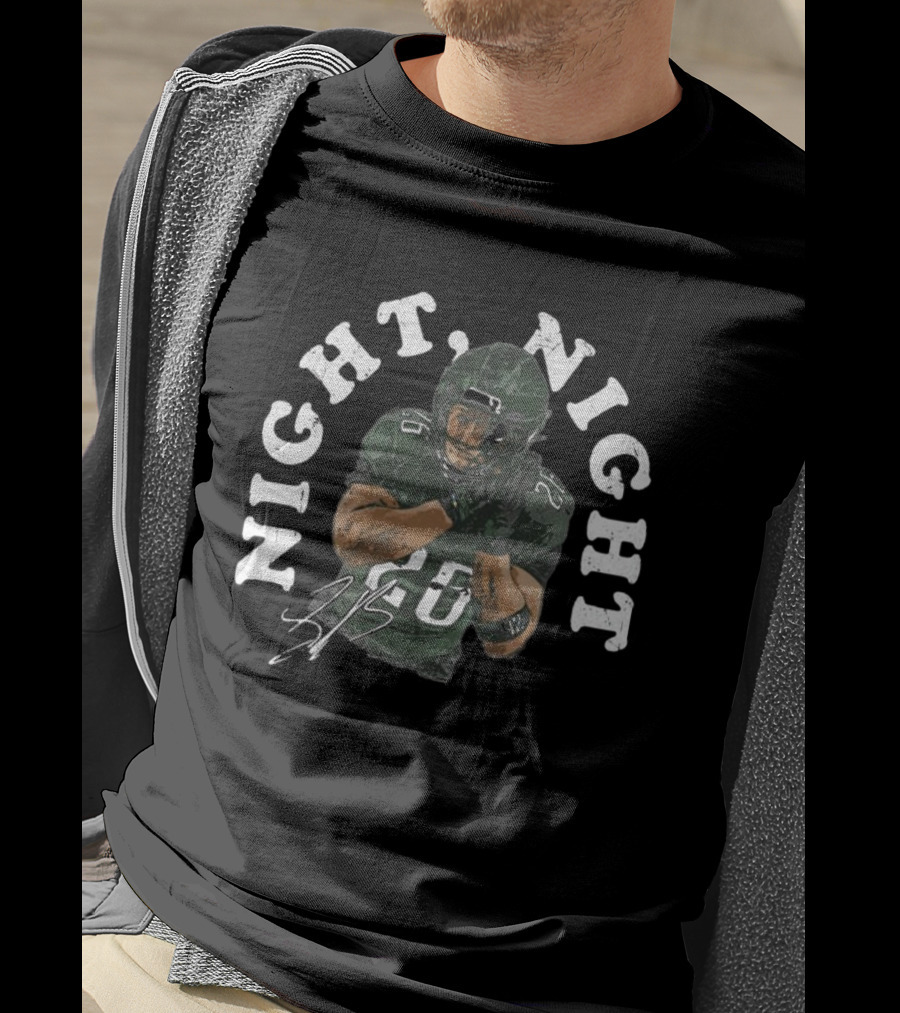 Saquon Barkley Night Night 26 Vintage Signature NFL Football Graphic T-Shirt