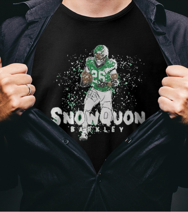 Snowquon Barkley 26 Football Player In Green And White Snow Effect T-Shirt