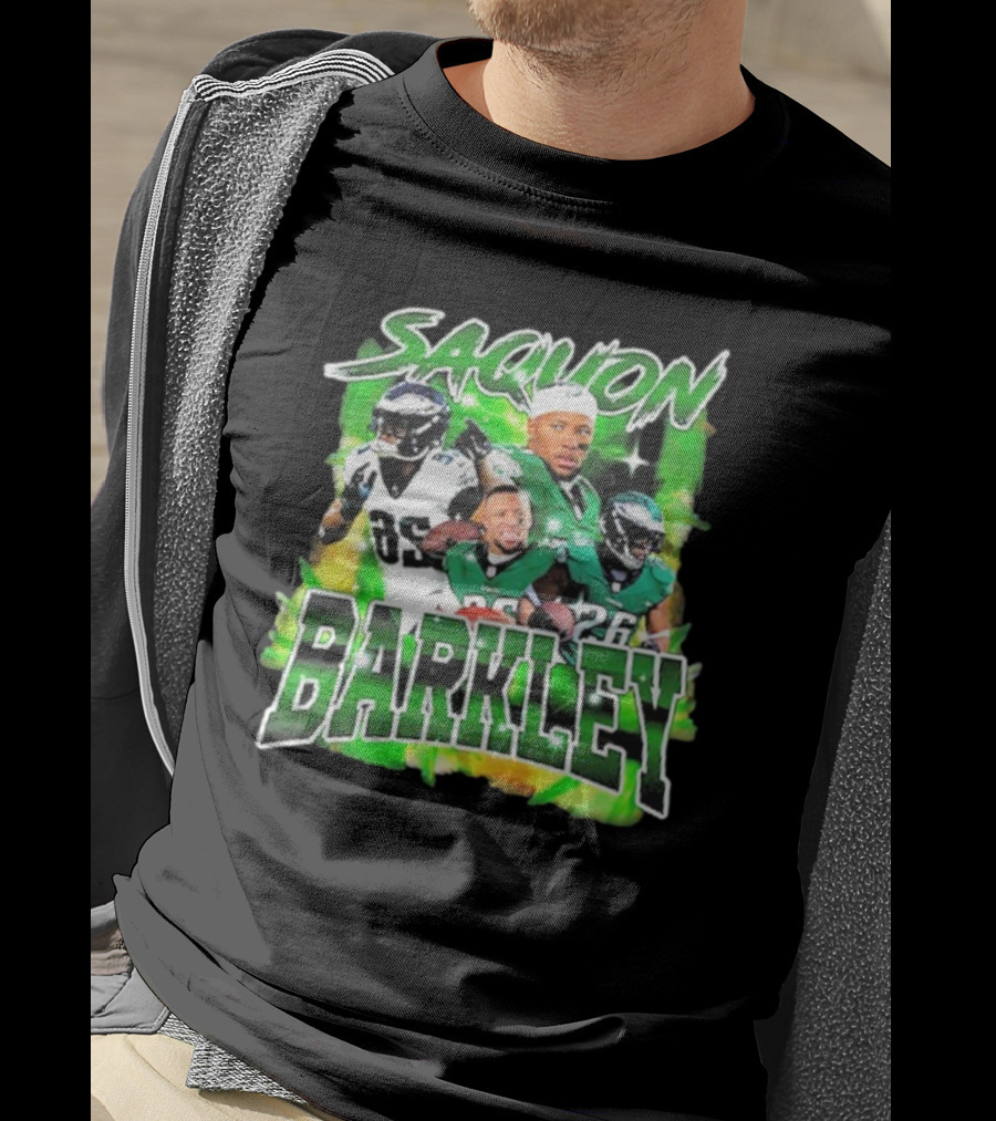 Saquon Barkley Dynamic Football Montage T-Shirt