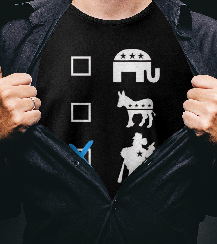 Schwarbocrat Philitical Aphiliation Elephant Donkey Duck Star Boxes T-Shirt