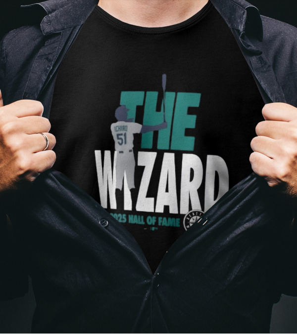 Seattle Mariners Ichiro 51 The Wizard 2025 Hall Of Fame Legend T-Shirt