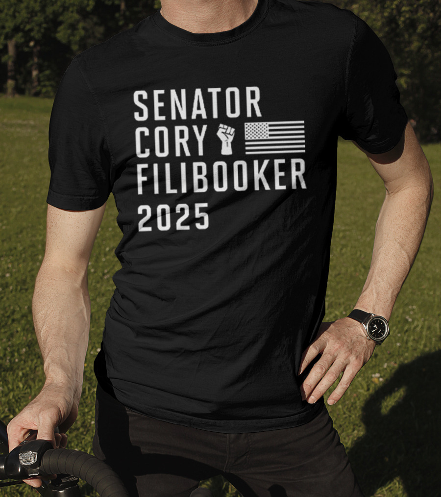 Senator Cory Filibooker 2025 Fist Flag T-Shirt