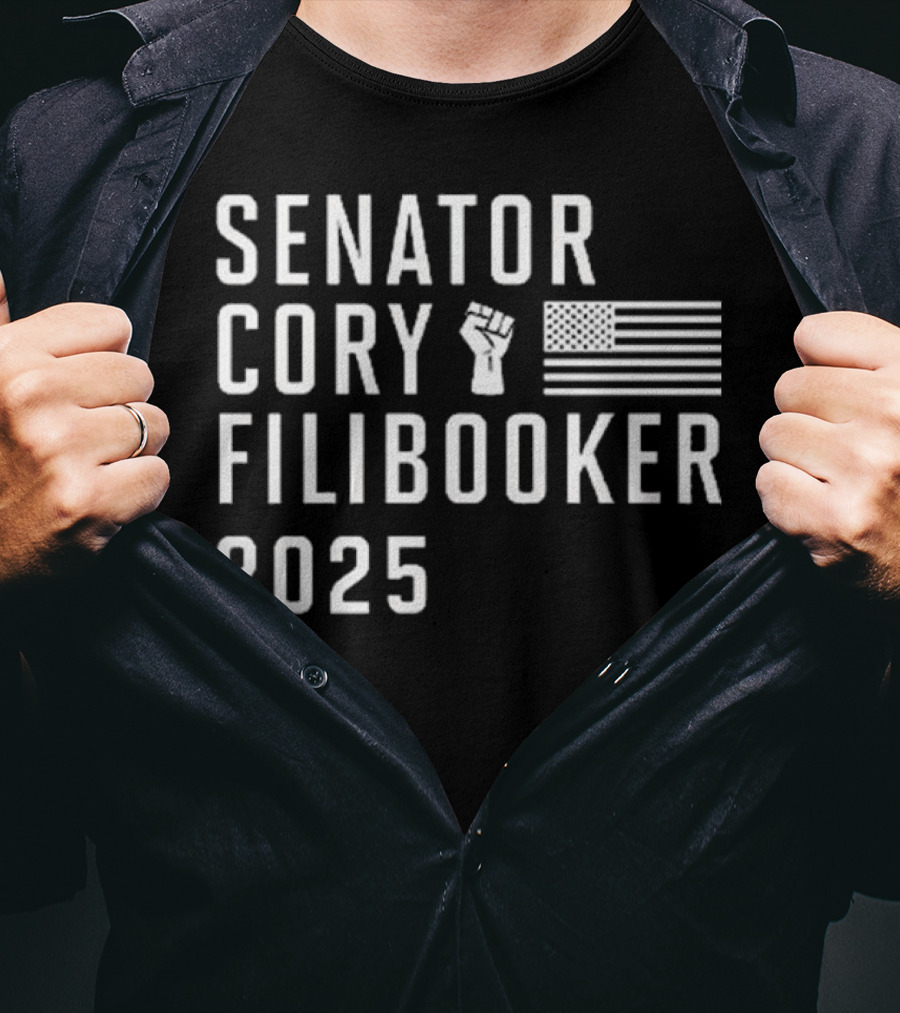 Senator Cory Filibooker 2025 Fist Flag T-Shirt