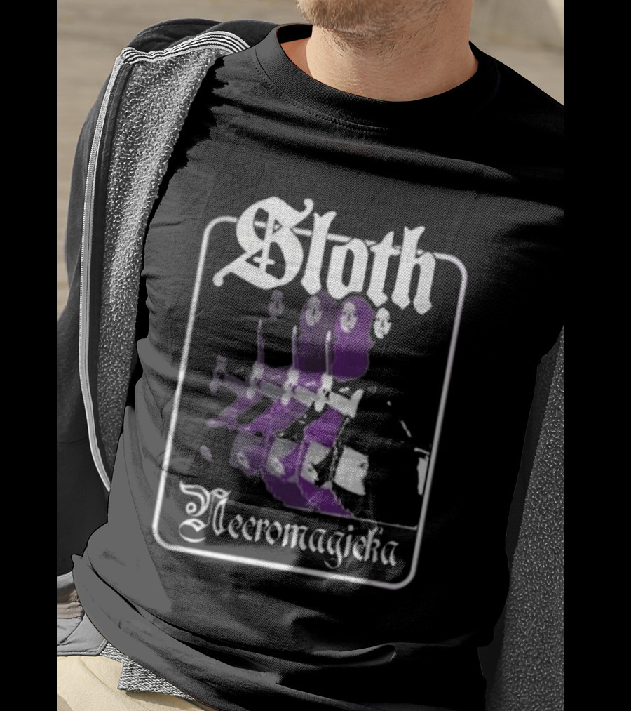 Sloth Necromagicka Gothic Cartoon Duel Swordsman Art T-Shirt